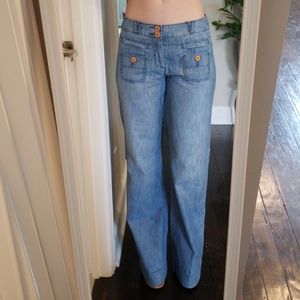 Anthrogologie wide leg jeans light wash size 28